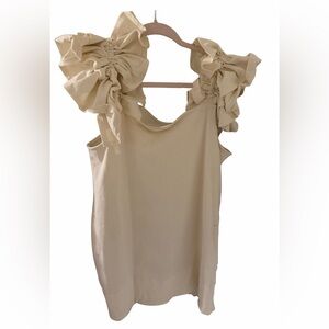 Elegant Cream Ruffle Strap Top